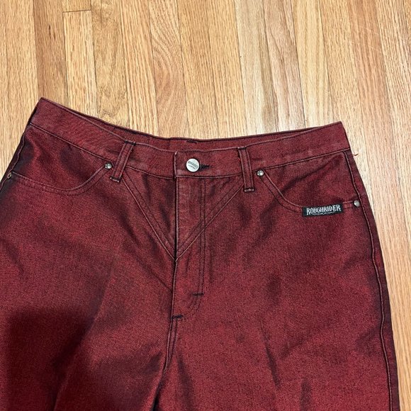 Circle T Women's High Rise Jeans - Burgundy - Picture 3 of 5